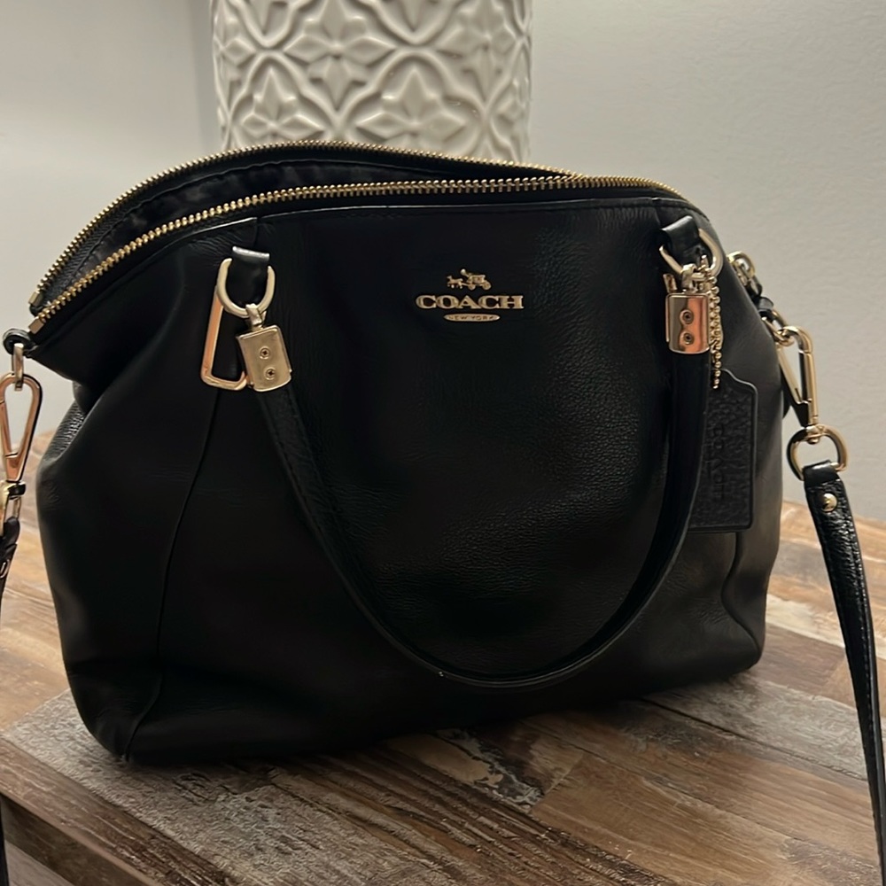 Small/ medium COACH bag, black, soft leather